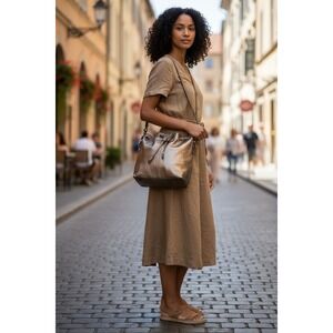 Coach Madison Marielle Metallic‎ Gold Leather Bucket Bag Women's Handbag